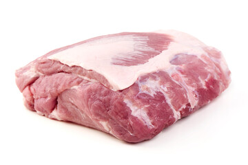 Pork Roast, Raw Meat, isolated on white background