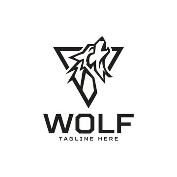 Modern Wolf Head Mascot Logo Design vector illustration