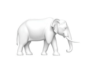 Fototapeta premium A pristine white elephant sculpture against a stark, black background