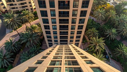 Towering building seen from straight up