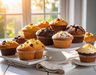 An arrangement of muffins