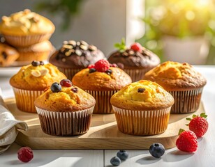 An arrangement of muffins