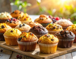 An arrangement of muffins