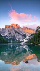 Mountain reflection in serene lake