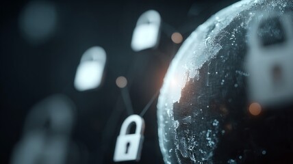 A globe with a bunch of locks on it