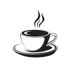 Obraz premium Simple illustration of a steaming coffee cup