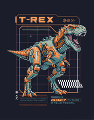 Cyborg T-Rex, Prehistoric Might Meets Future Tech © fathurdavega