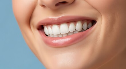 Obraz premium Illustration of close up of a womans perfect white smile with healthy teeth