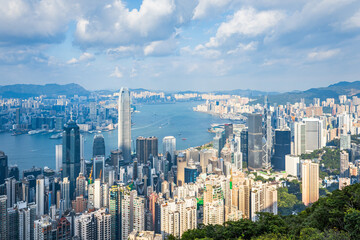 Fototapeta premium Scenery of Victoria Harbour in Hong Kong, China