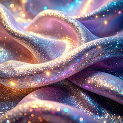 Shimmery fabric folds with highlights