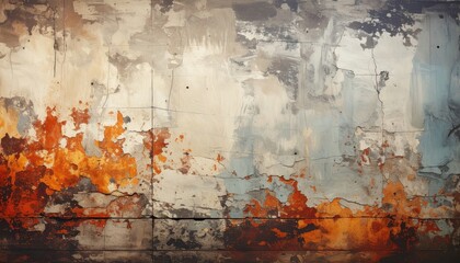 Grunge, aged, painted, peeling wall