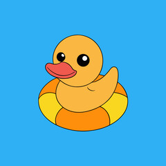  cute-duckling-floating-with-a-life-ring