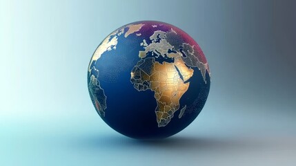 Stunning Artistic Representation of Earth Showcasing Detailed Continents in a Beautiful Globe Design