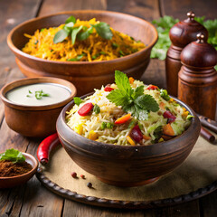 pakistani biryani served in traditional handi with