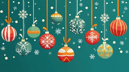 christmas card with balls