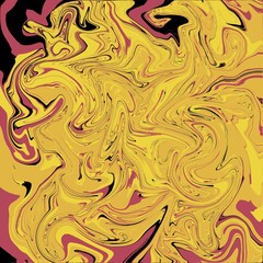Elegant golden yellow marble abstract texture with artistic fluid swirls, great for luxury-themed designs.