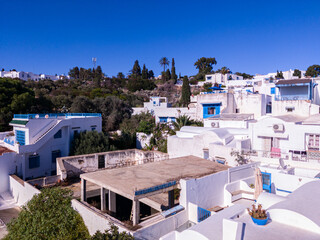 Fototapeta premium Panorama of Sidi bou Said from the roof of Dar el-Annabi museum