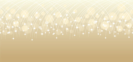 Seamless Vector Celebratory Mood Background Illustration With Shooting Stars, Abstract Luminous Halos, And Text Space. Horizontally Repeatable.