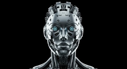 Detailed Portrait of a Futuristic Female Android