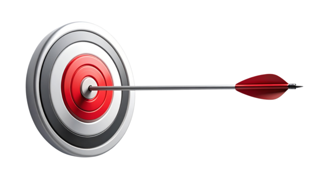 Goal Achievement Collection – Two Target with Arrow Styles Isolated on White Background