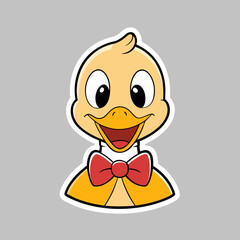 cute-duckling-wearing-bow-tie-and-smiling--sticker.