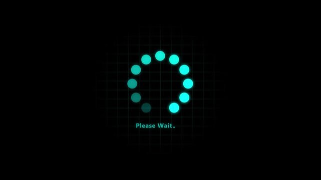 Loading - circle Modern loading animation. dots spinning animation loading and buffering icon animation on black background. 