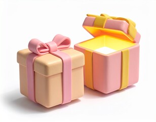 Naklejka premium Surprise Gift Box with Glowing Light