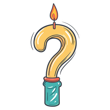 question mark candle, festival, vector, transparent background, birthday, question, sign, symbol, icon, question mark, faq, questions, ask, why, help, concept, celebration, decoration, element, carniv