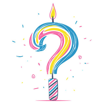 question mark candle, festival, vector, transparent background, birthday, question, sign, symbol, icon, question mark, faq, questions, ask, why, help, concept, celebration, decoration, element, carniv
