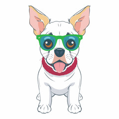 A smart dog with sunglass vector art.