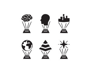 Hologram Projection icon vector design illustration set