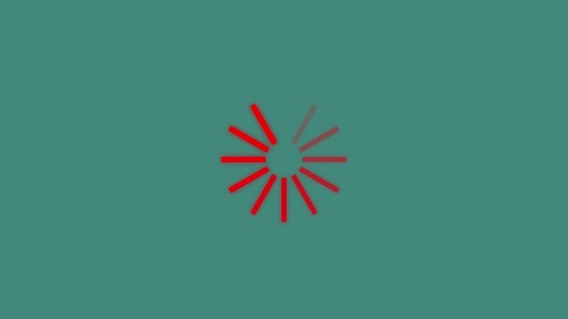 Animated spinning waiting icon on Cyan background. circle spinning animation loading and buffering icon animation.