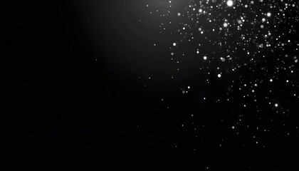 black surface and white glitter.