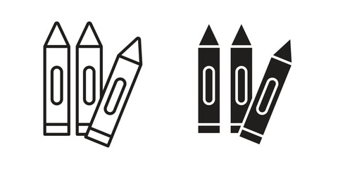 Crayon icon art in black and white