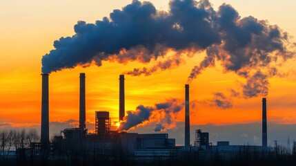 Industrial sunset smog