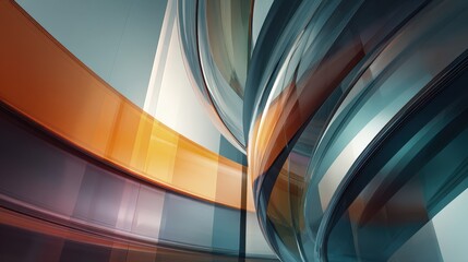 Flowing Curved Architectural Elements in Abstract Dynamic Composition