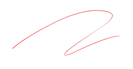 Red Pencil Underline - Hand drawn horizontal chalk, marker or pencil lines. Design element for emphasis, text lines and decoration. Set on a transparent background.