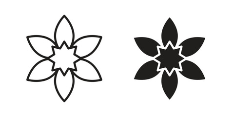 Daffodil icon art in black and white