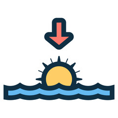 sunset at sea icon