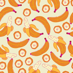 Seamless banana pattern for background, fabric, cover, wrapping, etc.
