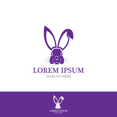 Rabbit logo template vector icon illustration