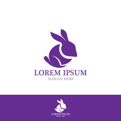 Rabbit logo template vector icon illustration