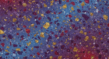 Abstract texture with gold flecks and colorful background