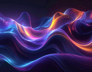 Fototapeta premium Creative Abstract holographic gradient waves, vibrant neon colors wallpaper 