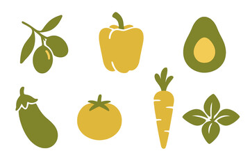 Colorful collection of vegetables and fruits