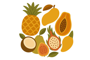 Colorful tropical fruit arrangement