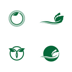 Logos of green leaf ecology