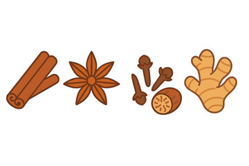 Collection of spices illustration
