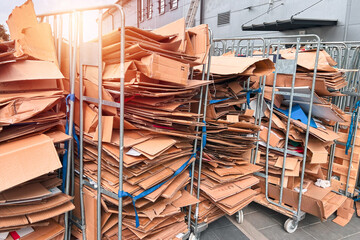 Outdoor recycling station for cardboard
