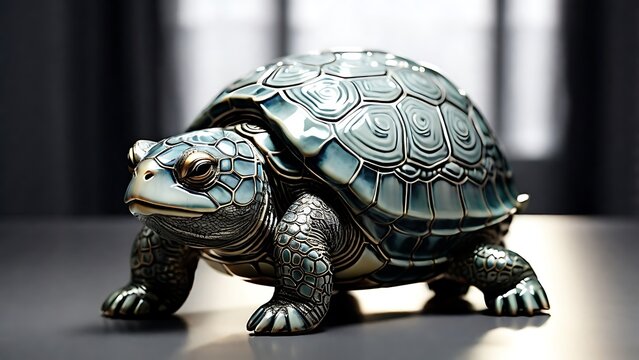 Decorative ceramic turtle savings bank ultra detailed design